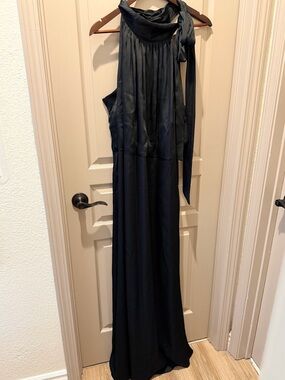 Sachin + Babi Black Halter Maxi Dress with Neck Tie
